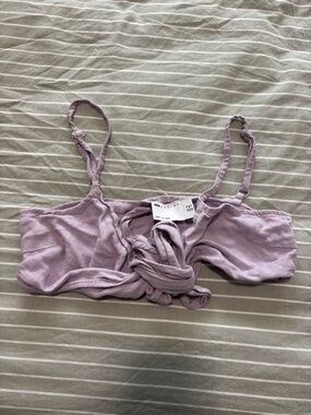ASOS Lavender Tie-Front Crop Bralette Top